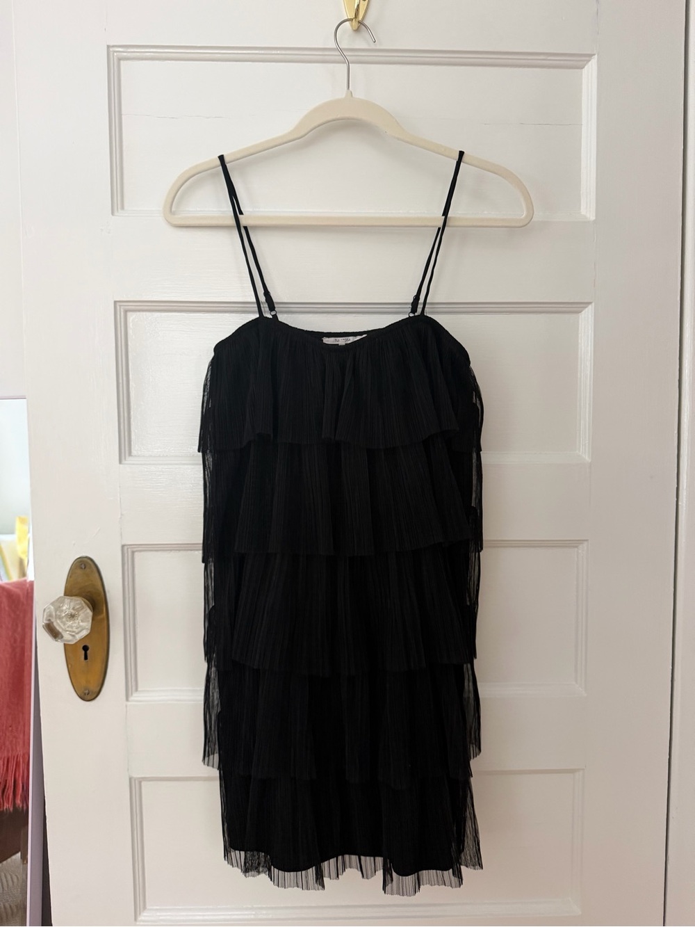 TulaRosa Black Tiered Chiffon Mini Dress